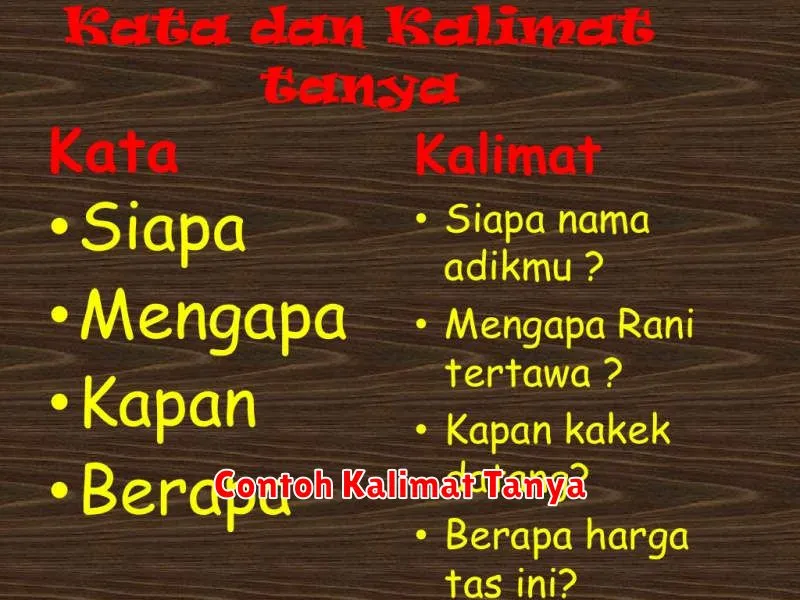 Contoh Kalimat Tanya