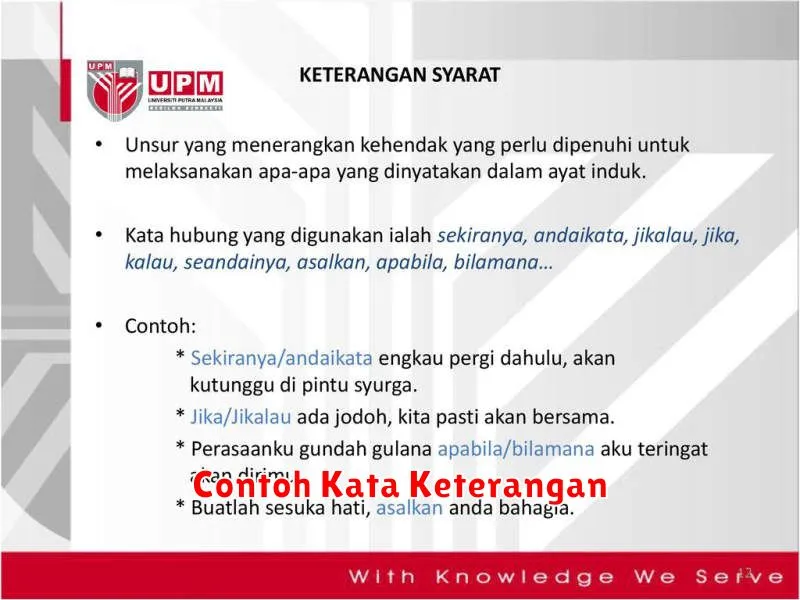 Contoh Kata Keterangan