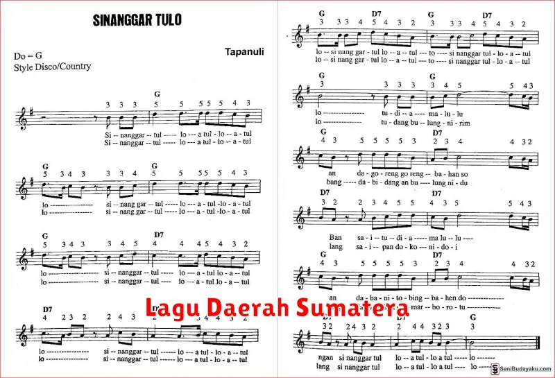 Lagu Daerah Sumatera